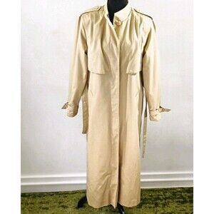 VTG Fleet St Tan Trench Coat Size M Wool Blend Zip Lining Belted Old New Money